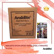 ARALDITE BLACK Promo 4 Minute Rapid Steel Epoxy Iron Glue/ - PER 12 SET Discount