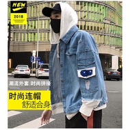 New style✖❃❇Jaket Jeans Jahitan Lelaki Fesyen Jaket Hoodie Jaket Trend Korea