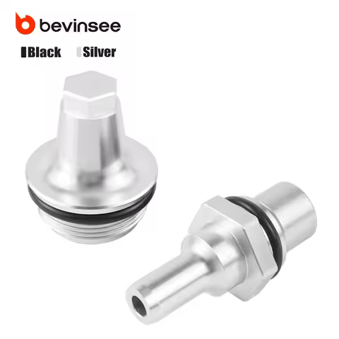 BEVINSEE Aluminum PCV Valve & Cover Kit for BMW N54 E90/E91/E92/E93 335i, E82/E88 135i, E60/E61 535i