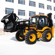 Farm Mini Backhoe Dozer All-In-One Backhoe Loader 4WD Excavating Tractor High Quality Small Diesel B