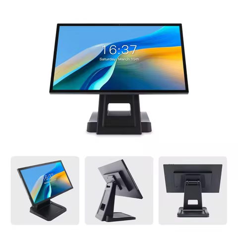 15.6 Inch 4G+64G Android 14 Cash Register, 1920*1080 FHD Touch Screen, Steel Stand POS Menu, SalesPl