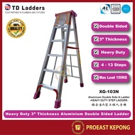 TD [ XG-103N ] HEAVY DUTY Aluminum Double Side A Ladder - 3" Thickness