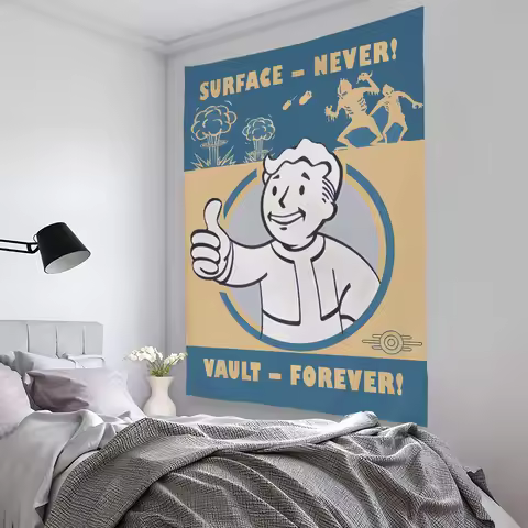 F-FalloutS 4 Retro Game Tapestry Bedroom Living Bar Garden Outdoor Microfiber Festival Decoration Ba