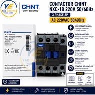 CHINT Contactor NXC-18 3 Phase 3P 220VAC 50/ 60Hz AC Coil 220VAC 50/ 60Hz Stable Performance Easy to