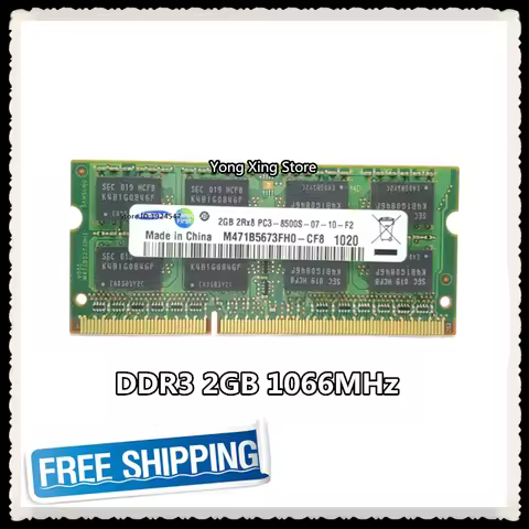 Notebook memory DDR3 2GB 1066MHz PC3-8500S DDR 3 2G Laptop RAM Original 204PIN SODIMM