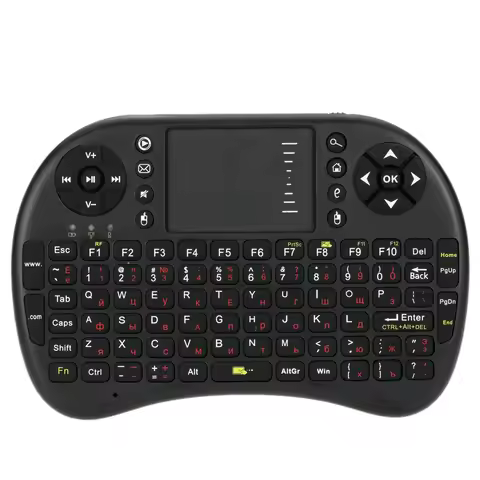 Russian Layout i8 2.4G Mini Wireless QWERTY Gaming Keyboard Touchpad Fly Air Mouse Remote Control fo