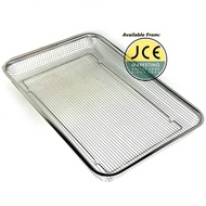 Rectangular Stainless Mesh Serving Rack Colander-Strainer16 inches long Stainless Steel Strainer Col