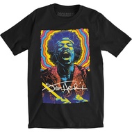 Kaus Band ภาพวาดสีรุ้ง Jimi HENDRIX พร้อมเสื้อยืด Merchandise ลายมือชื่อทางการ-เสื้อยืดผู้ใหญ่