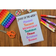 Kids Educational Wall Chart - Days of the Week (Laminated)