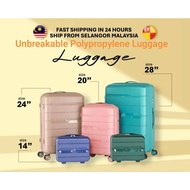 Polypropylene Unbreakable Luggage Set 14inch 20inch 24inch 28inch Travel Suitcase Beg Bagasi