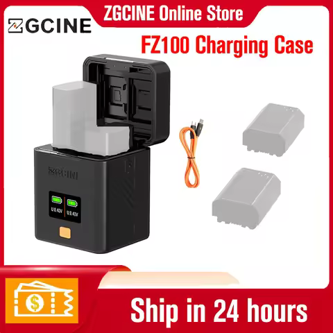 ZGCINE PS FZ-100 FZ100 Battery Charging Case USB PD Fast Dual Charger Charging Box for SONY ZV-E10 Z