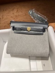 Hermes ardoise mini herbag k stamp grey gold hardware 石板灰tote包