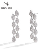 JIUya MINTYBOX S925 Silver 2.59ct Lab Diamond Moissanite Drop Earrings for Women 18k Gold Plated Lea