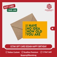 Gift Card Birthday Card Greeting Card - Birthday