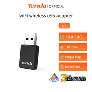 Tenda U9 Dual-band AC650 Wireless USB Adapter- Auto-install WiFi Ethernet Network Card Receiver Wifi