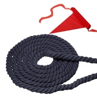 PATIKIL 10 Feet Tug of War Rope for Adults and Teens 3 Knitting Natural Cotton Rope Includes Navy Blue Flag for Yard Games and Team Building Activities