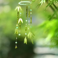 Diy Small Fresh Wind Chime Material Package Green Leaf Fresh Wind Chime Bamboo Leaf Pendant Bedroom 
