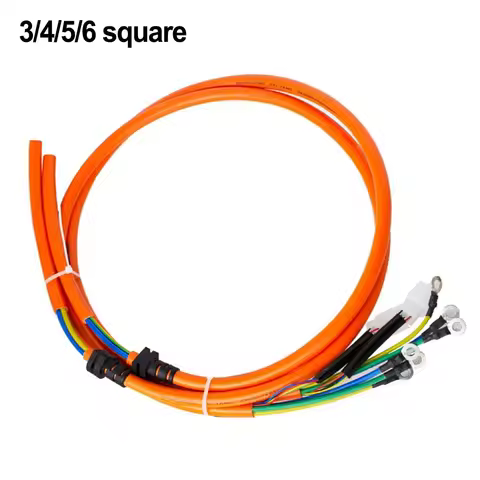 E-bike Brushless Motor Wire 1.2m 3/4/5/6 Square Pure Copper Orange Five-wire Interface Motor Cable F