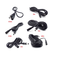 DC12V Extension Cord 2.1*5.5mmmale And Female Cctv Camera Black 16.5 Feet 5m 10M 15M 20M Wire
