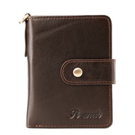 PI UNCLE Brand Leather RFID Retro Wallet Men's Coin Bag Short Wallet Small Zipper Wallet with Card Holder