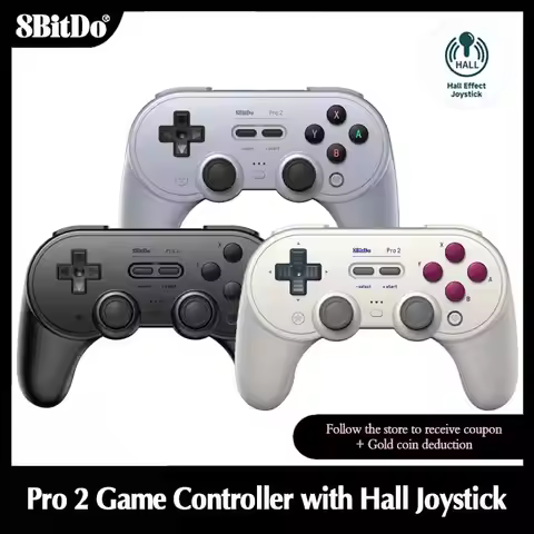 8Bitdo Pro2 Bluetooth Game Controller Wireless Gamepad with Hall Effect for Nintendo Switch,Pc,MacOS