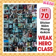 SET of 70 WEAK HERO CLASS sealed stickers - WEAK HERO CLASS - Cut out - Beautiful 4x4cm stickers jus