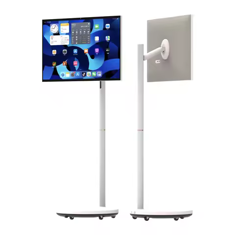 Interactive 27 Inch LED White Portable Smart TV Monitor with 10-Point Touchscreen LCD FHD Display Al
