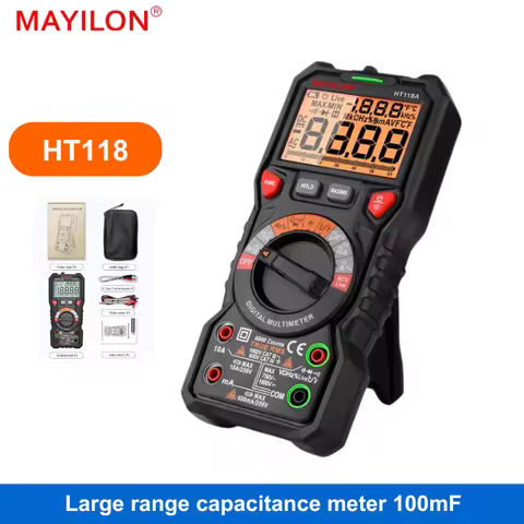 MAYILON HT118A HT118C HT118D High Precision Multimeter Capacitance Data Hold AC DC Ohm Hz NCV Live D