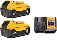 20V 5.0Ah 6.0Ah Multi-capacity Replacement Battery and charger Compatible with DEWALT Power Tool DCB