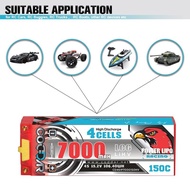 CODDAR1/Lithium Battery 7000mAh Eagle LCG Car Model 15.2 V5mmRC Banana Plug 150C 4S Krypton 8 FVNP