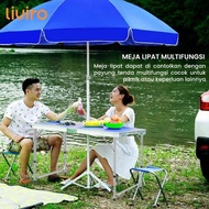 TENDA LIVIRO Outdoor Trade Folding Table for Sale Portable Quality Center Umbrella Hole Booth Bazaar