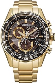 Men's Citizen Eco-Drive Chronograph Gold-Tone Stainless Steel Bracelet Watch CB5912-50E