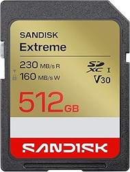 SANDISK 512GB Extreme SD UHS-I Card - Up to 230MB/s Read Speed and 160MB/s Write Speed, 4K UHD Video