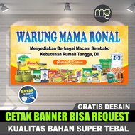 Sepanduk toko klontong /  Spanduk Toko Sembako / Spanduk Sembako / Spanduk toko Klontong - Benner wa