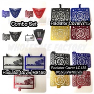 Radiator Cover Coolant Net Alloy Engine Cover Plastic Combo Set Yamaha LC135 V2 V3 V4 V5 V6 Y15 Honda RS150 Ready Stock