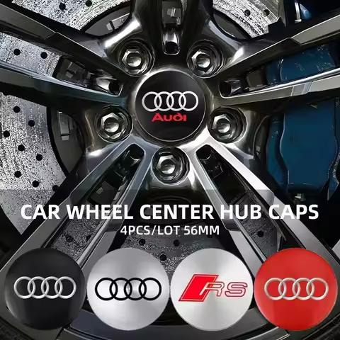 4Pcs Car Wheel Hub Center Caps Stickers Rim Badge Cover For Audi Sline A1 A2 A3 A4 A5 A6 A7 A8 TT Q1