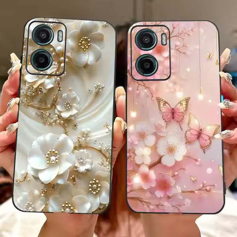 For Motorola Moto G05 G15 E15 2024 Floral Butterfly Phone Case For MOTO G05 G15 E15 4G Black Silicon