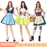 3Colors Sexy Oktoberfest Costume For Women Beer Festival White Green Blue Dress For Woman Adult Trad