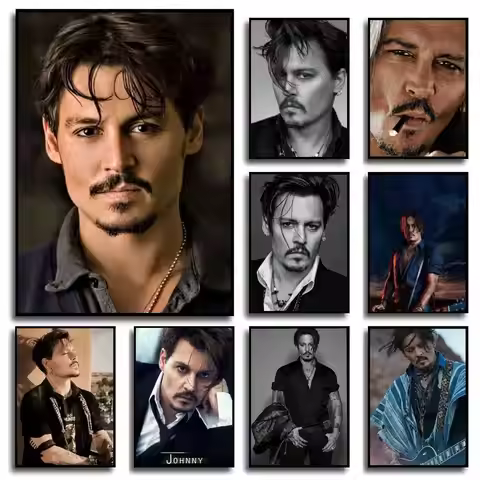 Johnny Depp Poster No Framed Poster Kraft Club Bar Paper Vintage Poster Wall Art Painting Bedroom St