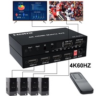 HDMI Matrix 4x2 4x1Quad Switch 4 HDMI in 2 HDMI out HDMI Splitter with Audio OutRemote Control Suppo