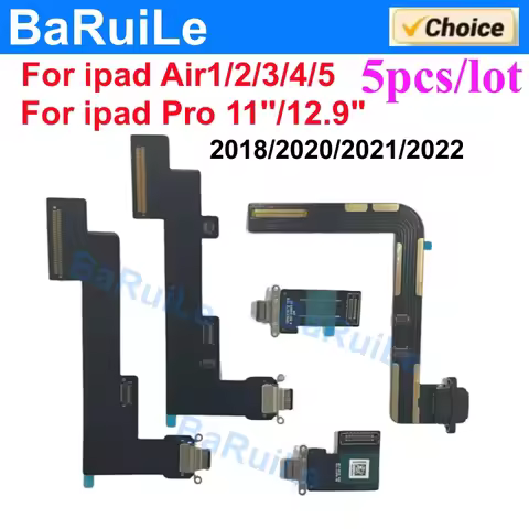 5pcs Charger Charging Port Flex Cable for iPad Pro 12.9" 11" 2018 2020 2022 Air 2 3 4 4G Wifi Air 5 
