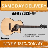 Ibanez AAM380CE-NT Advanced Acoustic Series Acoustic Electric Guitar, Natural High Gloss ( AAM380CE 