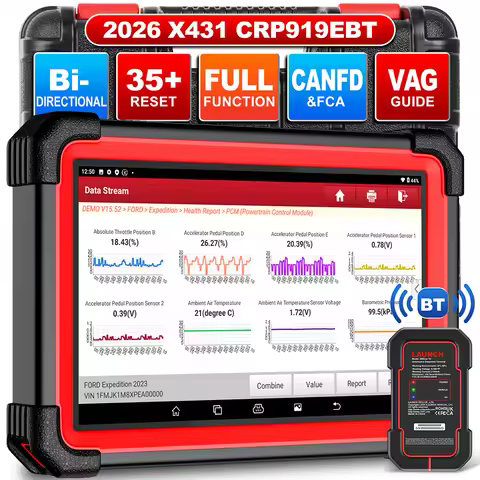 LAUNCH CRP919E BT 7 inches ECU Coding Advanced All System Car diagnostic Tool 35 Resets CANFD DOIP A