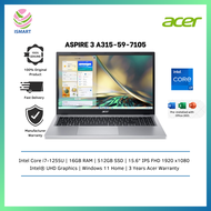 Acer Laptop Aspire 3 A315-59-7105 15.6'' FHD Silver ( I7-1255U, 16GB, 512GB SSD, Intel, W11, HS )