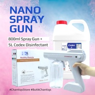 SPRAY GUN Disinfectant 800ML WITH CODEX NANO MIST 5L KKM APPROVE  PENEMBAK MIST