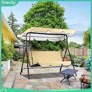 livecity|  Scratch-resistant Swing Seat Cover Swing Seat Cover Waterproof 3 Seater Patio Swing Cushion Cover Easy Install Foldable Replacement Seat Cover for Outdoor Chair Protect