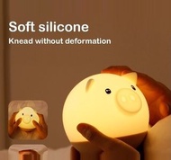 矽膠小豬觸摸傳感夜燈 + 7 種可變顏色 kktckp Silicon Little Pig Night Light with Touch Sensor + 7 Changeable Color  夜