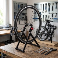Bike Wheel Truing Stand 16-29 Inch Folding Aluminum Alloy Rim Alignment Tool for Mountain Bikes