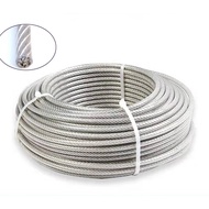 304 Stainless Steel PVC Coated Wire Rope 7*7 Flexible Cable Clothesline 0.8mm 1mm 1.2mm-5mm Soft Cab