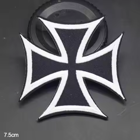 Iron Cross Chrome Germany 1813 Malta Virtue Symbol Iron On Embroidered Clothes Patches For Clothing 
